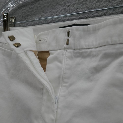 Talbots Womens Slim Leg Cropped Pants 10 White Lace Up Hem Stretch Career Casual - Bild 4 von 13