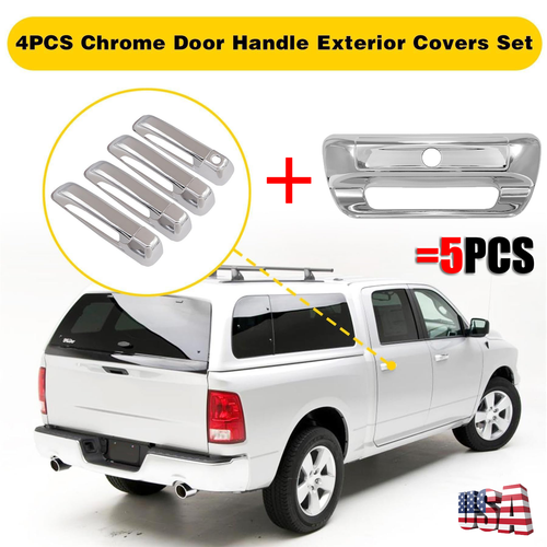For 2019-2024 Ram 2500 CHROME 4 Dr Handle + Tailgate Covers W/O Smartkey - - Picture 6 of 9