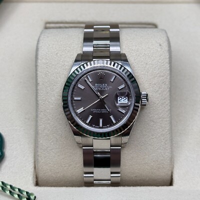 Rolex Lady-Datejust NEW 2025 Rhodium Index Dial Stainless Steel Fluted Oyster