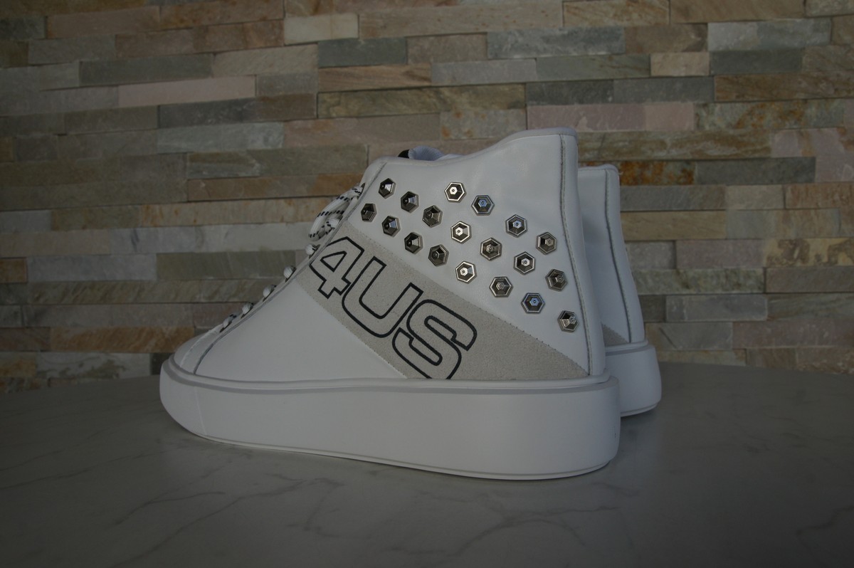 4US Cesare Paciotti High Top Sneakers White 40 41 42 43 44