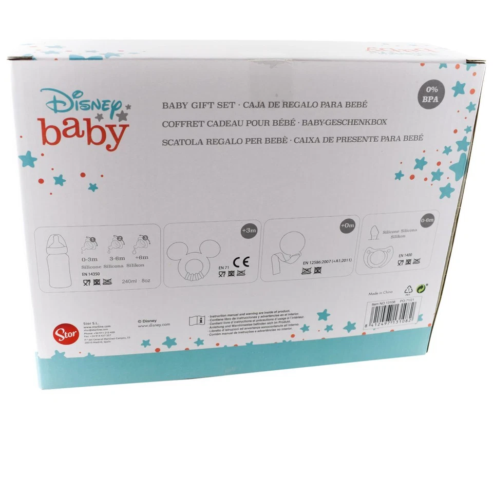 Disney Baby Mickey / Minnie Set mit Schnuller, Befestigung, Beißring & Flasche - Bild 2 von 2