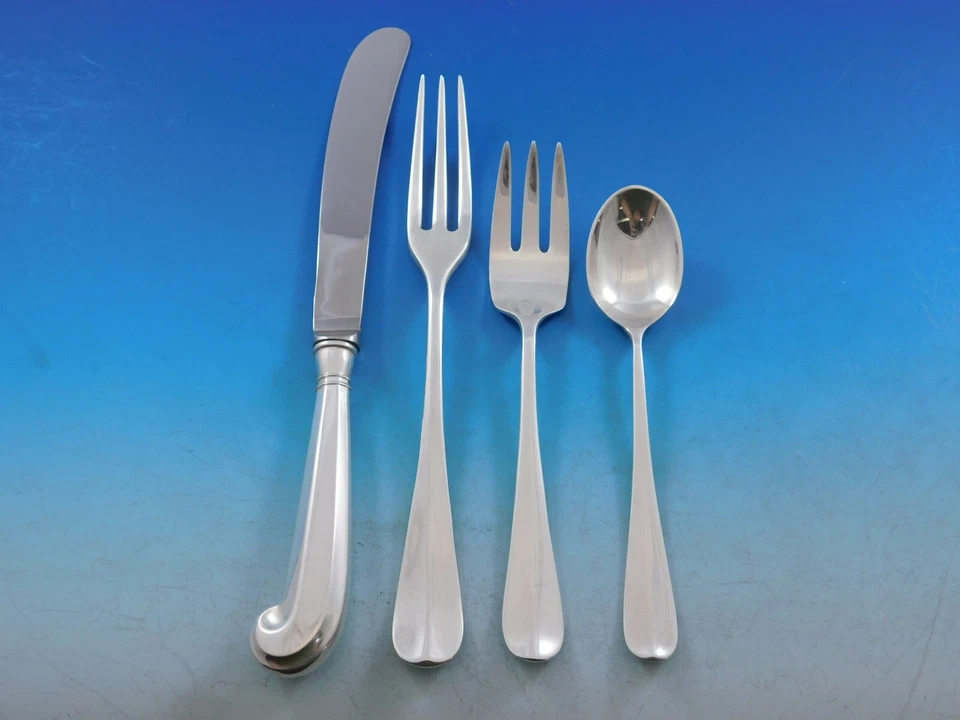 Conjunto de Talheres Queen Anne Williamsburg por Stieff Prata Esterlina Serviço 33 peças - Imagem 3 de 4