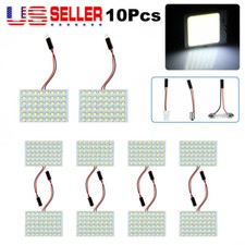 10x White 48smd Panel Led Festoon T10 Ba9s Adapter Interior Dome Map Light Bulbs 10x White 48smd Panel Led Festoon T10 Ba9s Adapter Interior Dome Map Light Bulbs