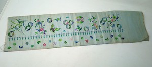 Antique 19th Century Chinese Silk Cuff Sleeve Panel Embroidered