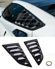 For 14-19 Corvette C7 Coupe | Rear Quarter Side Window Louver Sun Shade Cover