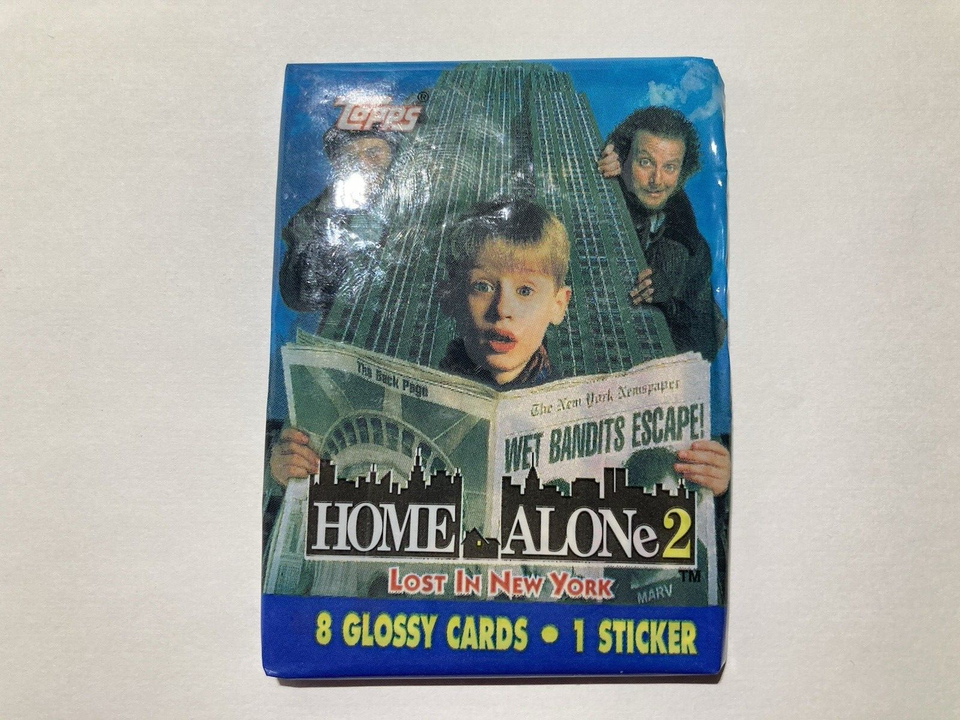 2 packs Home Alone 2 Factory Sealed Pack 8 Cards & 1 sticker per pack
