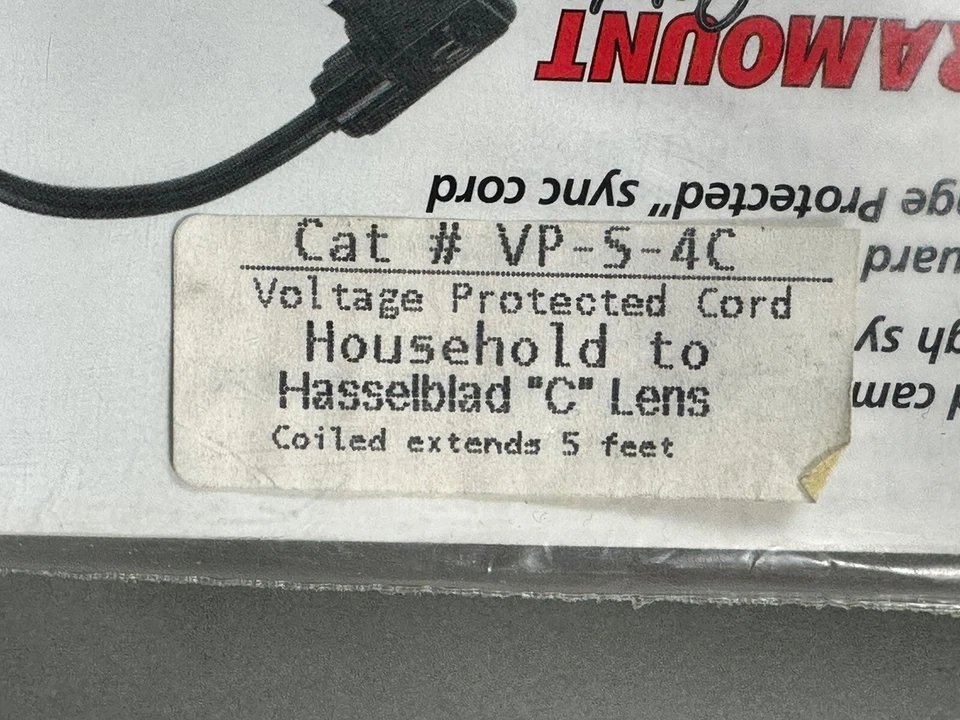 Paramount Cords VP-S-4C Household to Hasselblad "C" LensVoltage Protected Cord - Image 3 of 3