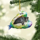 Standard Schnauzer In Rainbow Angel Wing Ornament, Memorial Dog Christmas Gift