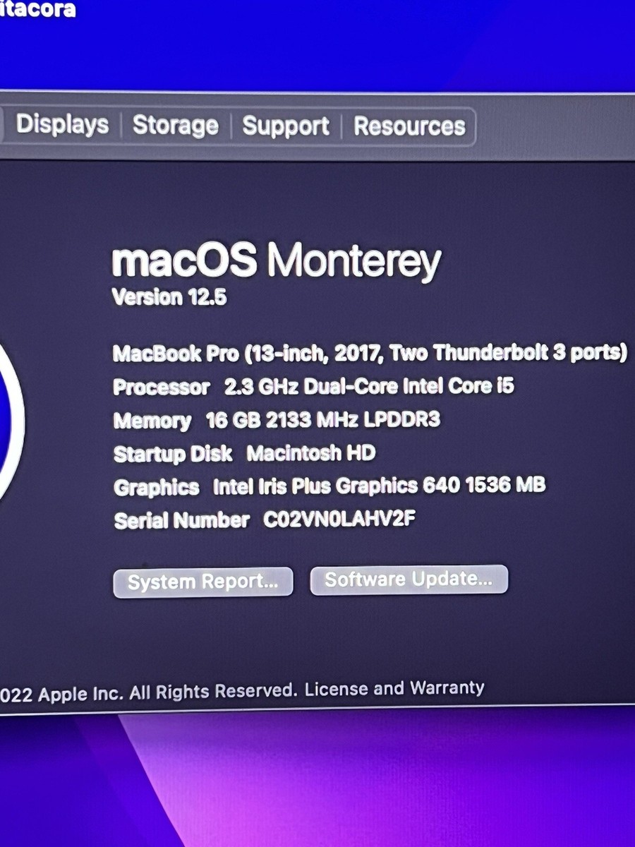Macbook Pro 13” 2017 (2.3 Ghz Dual-Core Intel Core i5 Macbook Pro 13” 2017 (2.3 Ghz Dual-Core Intel Core i5