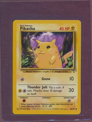 1999 Pokemon Base Set E3 Stamp Pikachu #58/102 SUPER HIGH GRADE | eBay