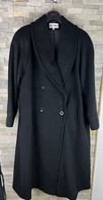 John Weitz Women’s Size 16 W 100% Wool Black Overcoat Jacket Coat