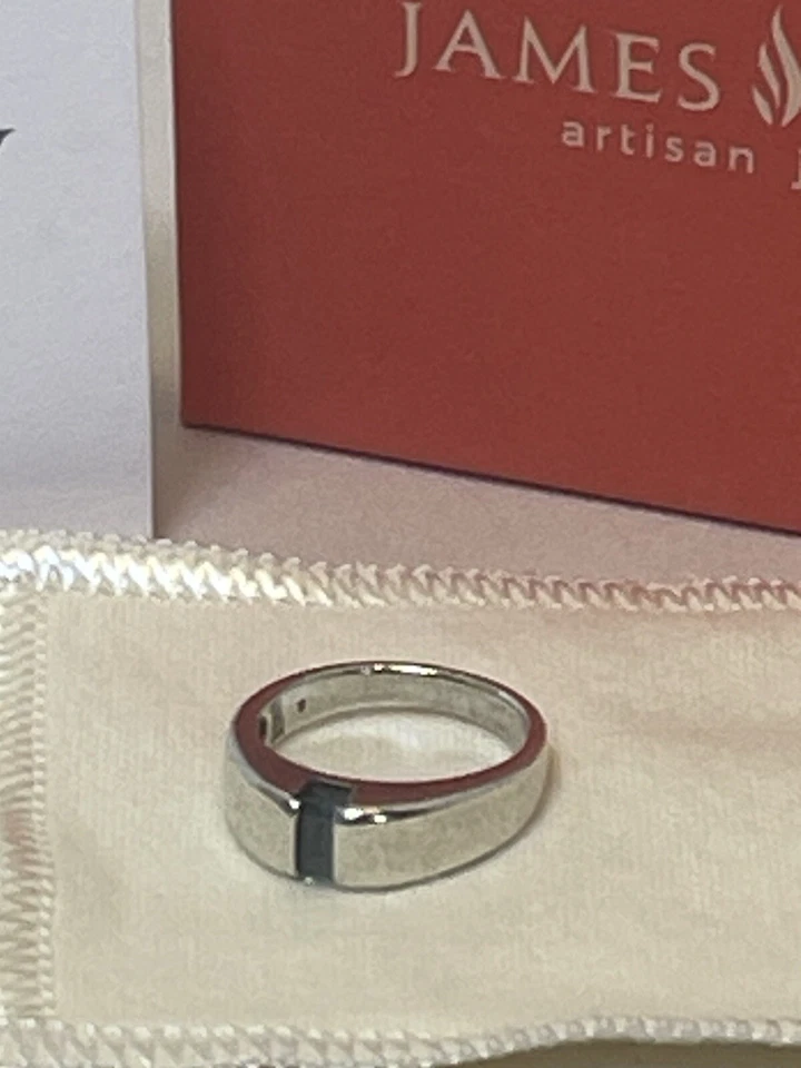 Anillo James Avery Plata de Ley 925 Topacio Azul Meridiano Talla 5 Retirado con Caja Foto 2 de 4