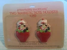 VINTAGE 1980 STRAWBERRY SHORTCAKE Refrigerator Magnets  SET of 2 in Original Pkg