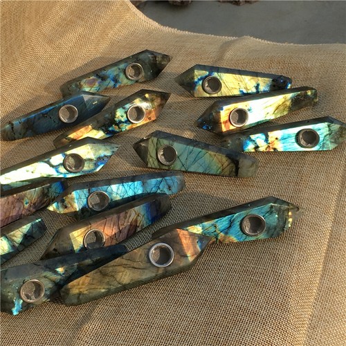 Tupas de cristal de cuarzo natural varita de obelisco puntiagudo pipa para fumar reiki regalo de curación. - Imagen 13 de 123