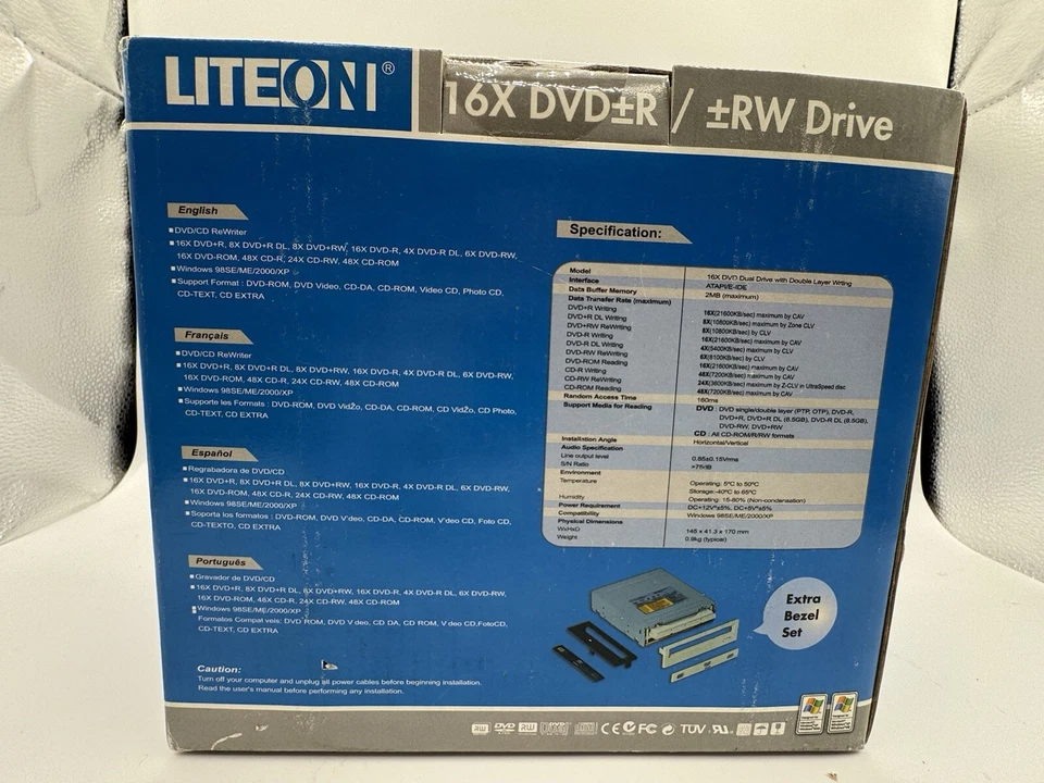 Lite-On SHW-160P6S04C Rewritable Driver 16X DVD=R/‡RW Drive Silver Bezel SEALED - Image 3 of 4