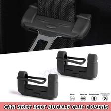 2 Pieces Black Anti-Collision Inner Car Seat Belt Buckle Cover Universal Fit