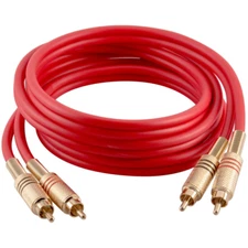 Speakers Premium 6 Foot Dual RCA Male to Dual RCA Male Audio Patch Cables, 2RCA 