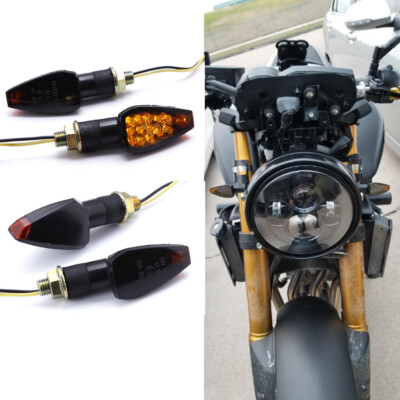 4x Smoke LED Turn Signal Lights For Dual Sport Dirt Bike ATV Quad – Amber 12V IP67
