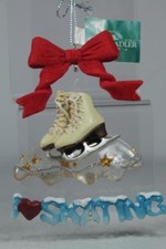 'I Love heart Skating' Fun Ornament - Decorated By Kurt Adler J1207 NEW