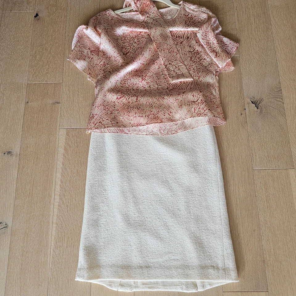 Banana Republic шерстяная смесь с белый прямой/карандаш женская юбка размер 2