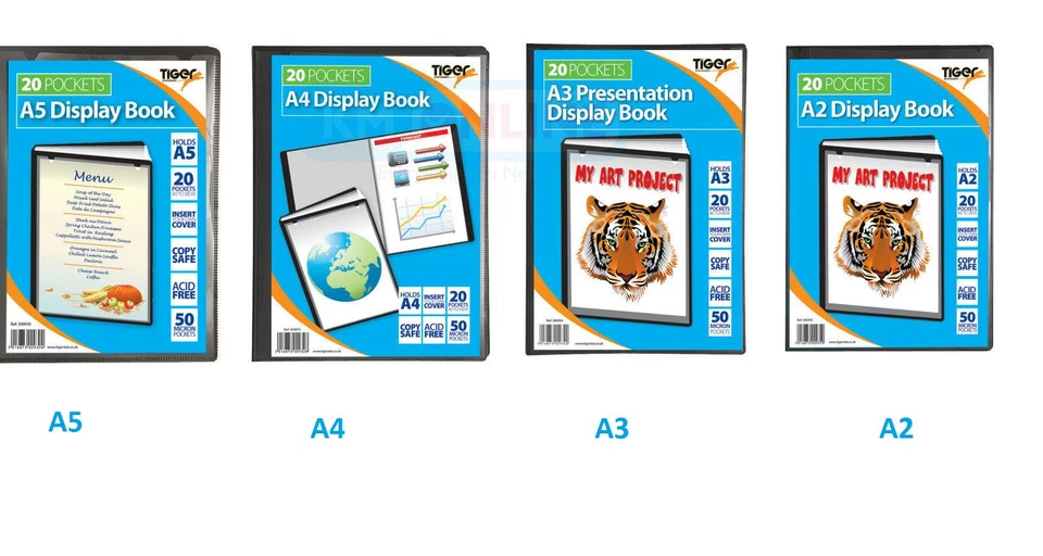 TIGER Quality Presentation Display Book Portfolio Folder in A5, A4, A3, A2
