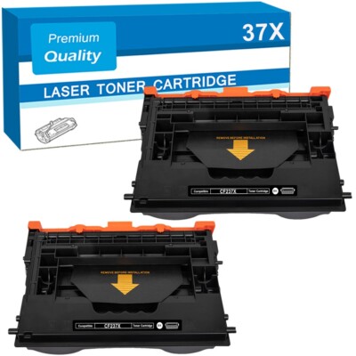 2 schwarze Toner CF237X / 37A passend für HP LaserJet Enterprise M608dn M608n