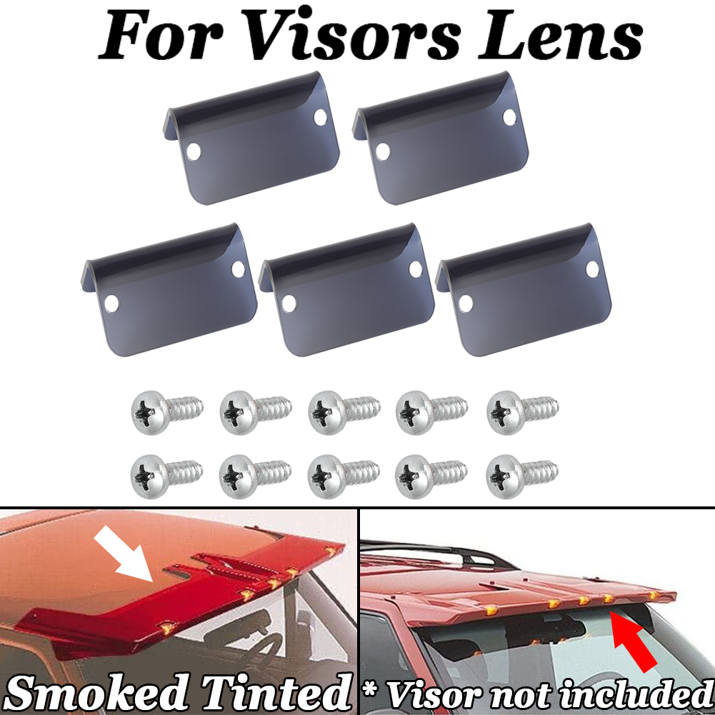 5pc For Cab Moon Visors Sunvisor Light Lens Lenses Hardware HD Smoked