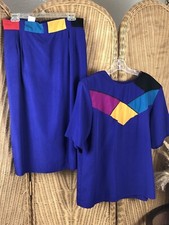 vintage womens blouse and skirt suit 1980  s City Girl size 14