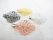 Antique style gold , silver or rose gold filigree alligator hair clip