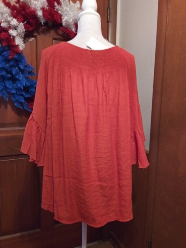 Cato Plus Sportswear Size 18/20 Petite 1/2 Bell Sleeves Smock Neck 27" LF C182P - Picture 5 of 8