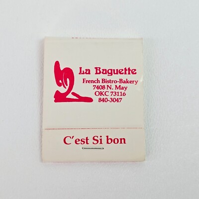 La baguette French Bistro-Bakery ''C'est Si bon'' Advertising Matchbook-Unstruck