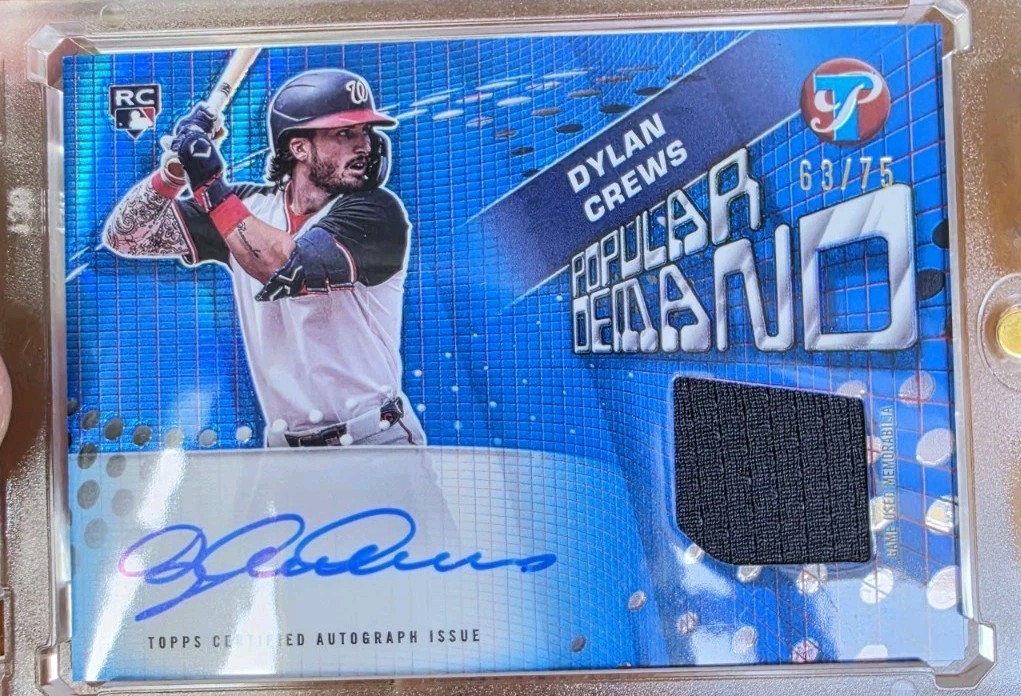 2025 Topps Pristine - Popular Demand Autograph Relics Dylan Crews Blue /75