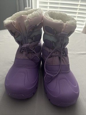 Lil Girls Snow Boots In A Size 13/1 GUC Faux Fur Lined Member Mark Is Brand Cute