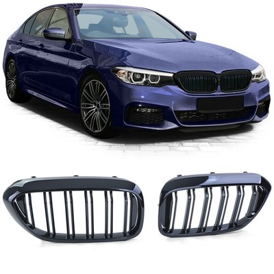 Doppelsteg Kühlergrill Performance Schwarz Glanz für 5er BMW G30 G31 2017-2020