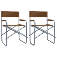 RegiestüHle 2 StüCk Stahl Braun KlappstüHle FüR Camping Garten Und Balkon