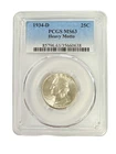 1934-D Washington Quarter Heavy Motto PCGS MS63