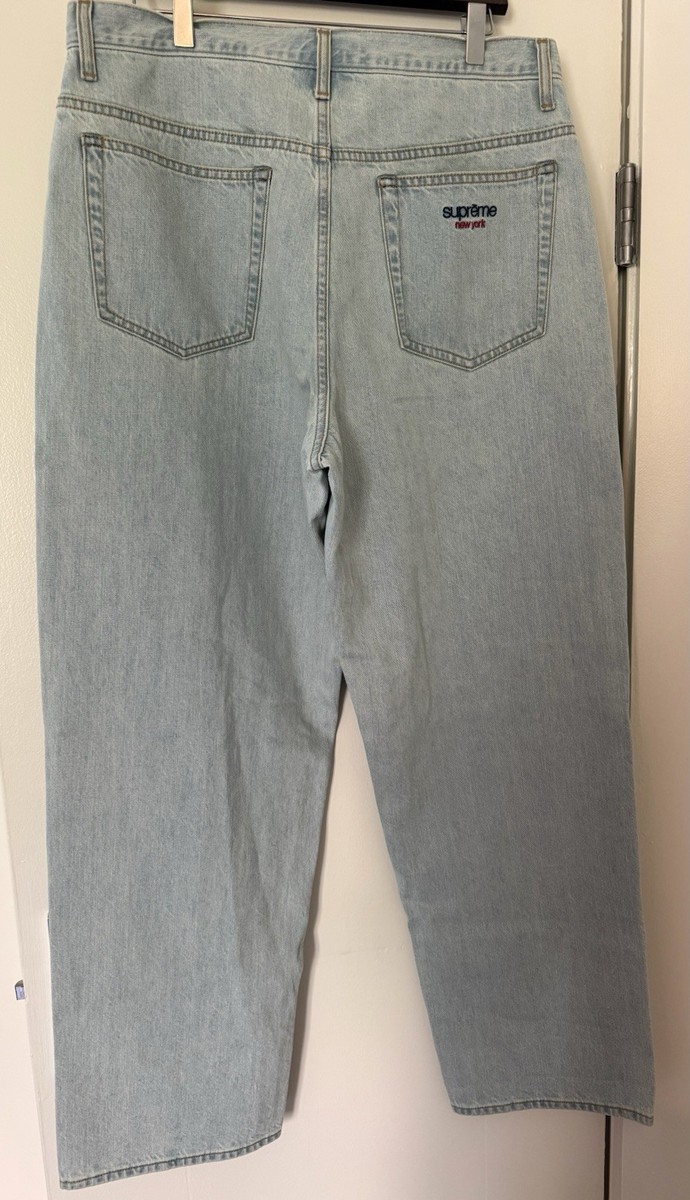 Supreme Baggy Jean Light Washed Indigo Blue Denim FW25 Size 32 | eBay