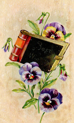 1912 Best Wishes ornate artwork embossed floral Postcard stamped