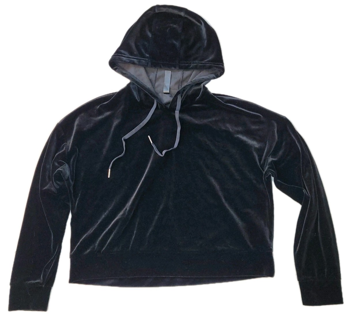 Kyodan Crop Hoodie Sweatshirt Velvet Velour Lounge Pullover Size