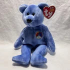 TY Beanie Baby PEACE BEAR 2003 (Blue Version) Vintage Ty Beanie Babies Plush Toy