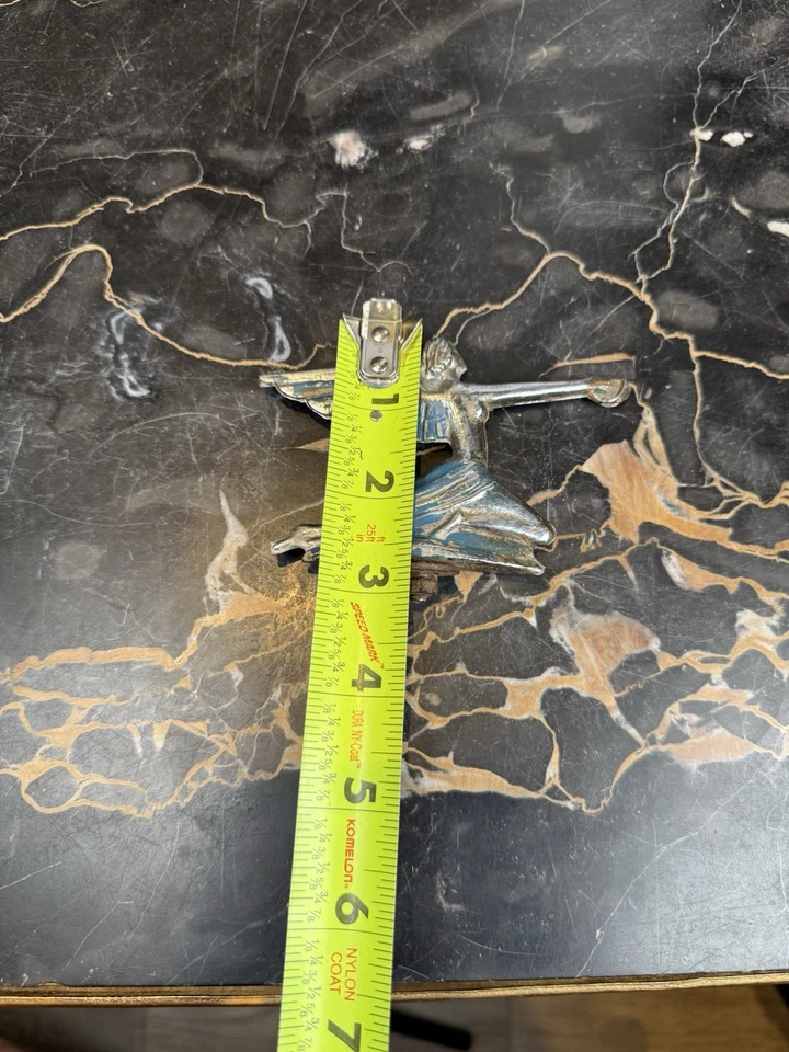 Vintage 1920 Packard Art Deco Winged Goddess Radiator Topper Broken Shell Patina - Image 2 of 4