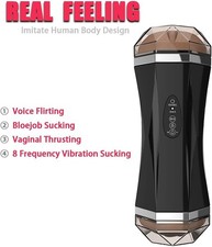 Automatic Masturbator Thrusting Sucking Vibrating HandFree Male Stroker Sex-Toys