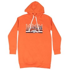 NFL Denver Broncos Teen Girls Long Hooded Sweatshirt in Orange, Large 11/13
