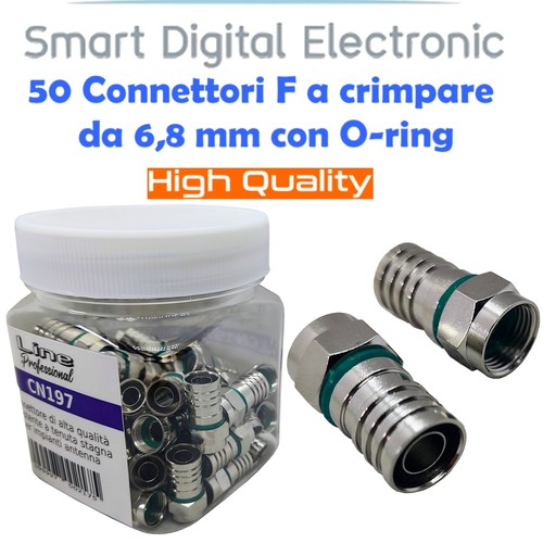 Connettore F maschio a crimpare con O-ring per cavi antenna da 6,8 mm 50pz. prezzo ebay