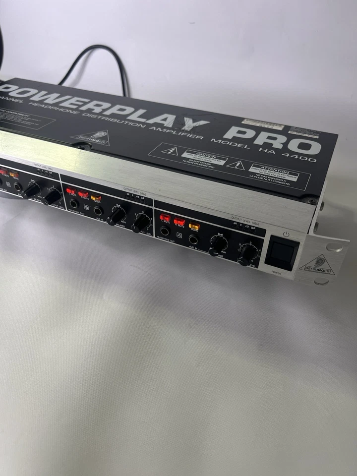 Behringer HA4400 Powerplay Pro 4 Channel Headphone Distribution Amplifier - Image 3 of 4