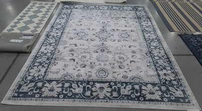 CREAM / NAVY 8'-0'' x 10'-0'' Broken Thread Rug Reduced Price 1172799695 ISA940A-8