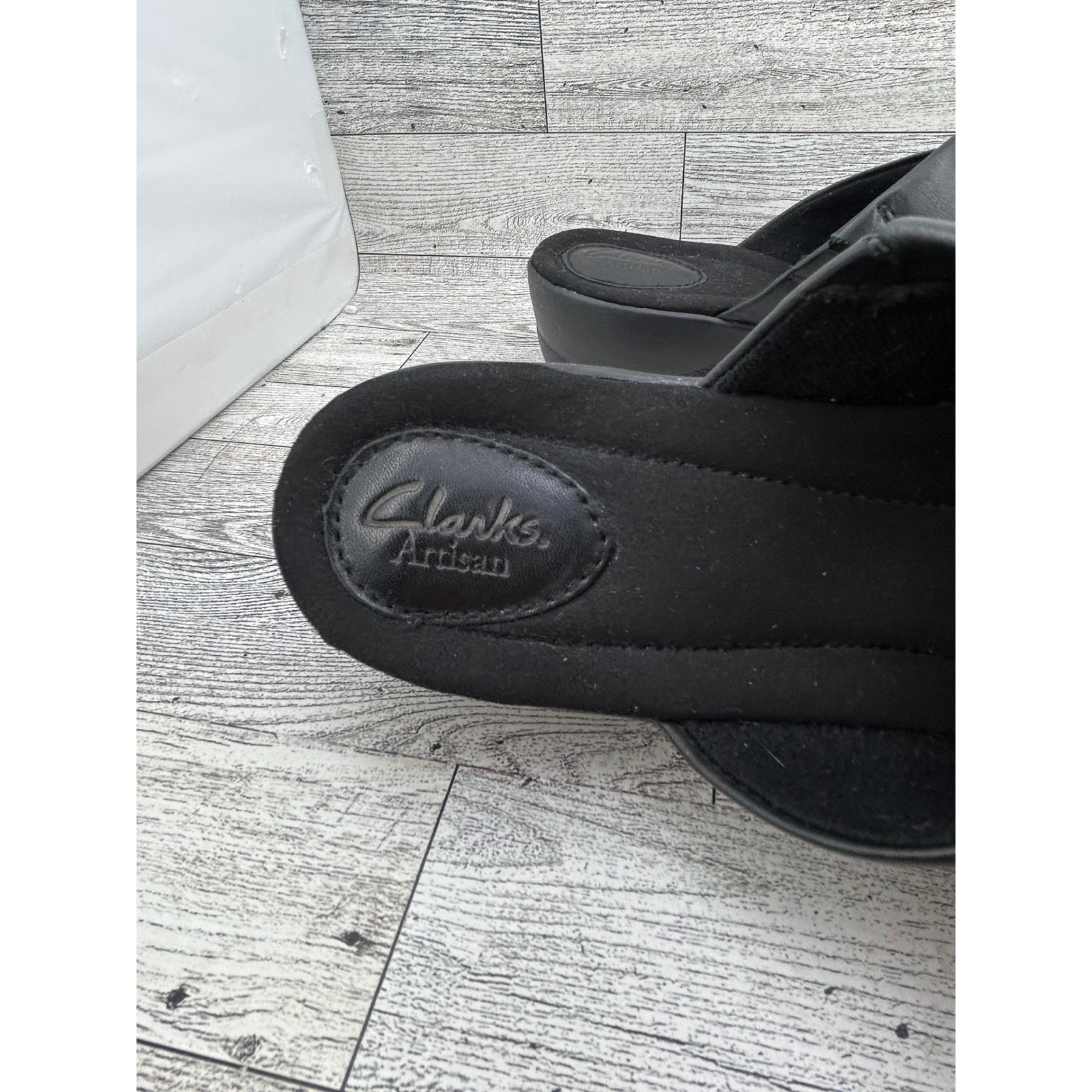 Clarks Artisan Black Leather Mule Clogs Slip On C… - image 10