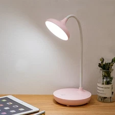 USB LED Desk Light Dimmable Bedside Reading Lamp Rechargeable Touch Control USA
