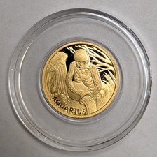 1/10 oz .9999 Gold ~ Aquarius ~ Memento Mori / Skull Coins 2015 Zodiac #16/99 6699.80 per troy oz