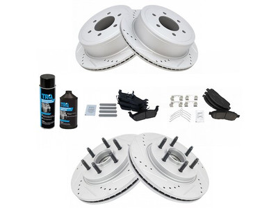 For 2006-2008 Lincoln Mark LT Brake Pad and Rotor Kit Front and Rear 57213CCDF
